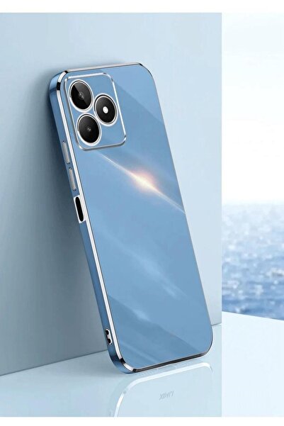 realme C53 Uyumlu Kılıf Parlak Kenarlı Altın İşlemeli Kamera Korumalı Renkli ...