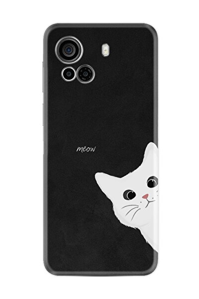 Kılıfland Casper Via F30 Plus Kılıf Resimli Desenli Silikon Platinium Series Çılgın Kedi 1895