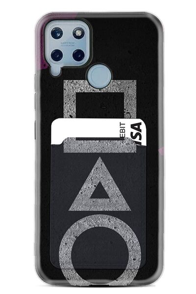 realme C25s Kılıf Kartvizitli Kartlıklı Desenli Silikon Game Begin 1799