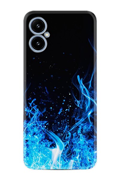 omix X5 Kılıf Silikon Desen Özel Seri Blue Fire 1678