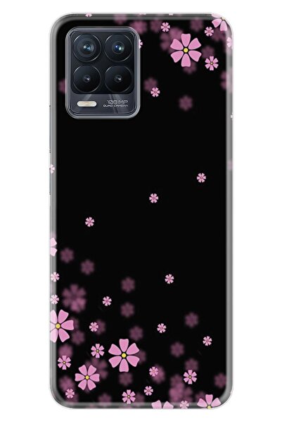 realme 8 128 Gb 6 Gb Ram Kılıf Resimli Desenli Baskılı Silikon Kılıf Black Fl...