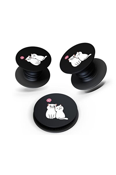 Kılıfland Desenli Pop Socket Love Cats Telefon Parmak Tutucu Popsocket Stand