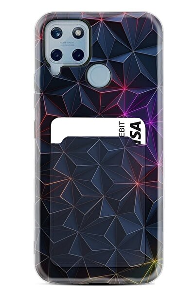 realme C25s Kılıf Kartvizitli Kartlıklı Desenli Silikon Renkli Prizmalar 1783