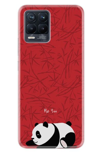 realme 8 8 Pro Kılıf Desenli Silikon Platinium Series Sleeping Panda 1810