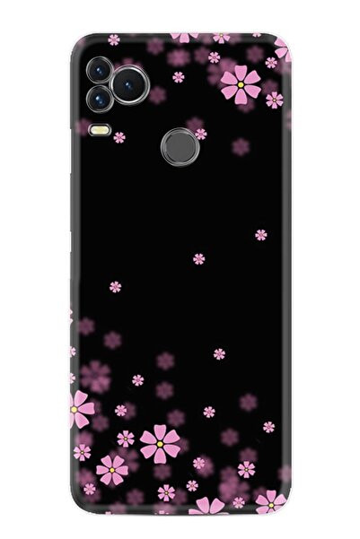 omix X400 Kılıf Resimli Desenli Baskılı Silikon Kılıf Black Flowers 1391