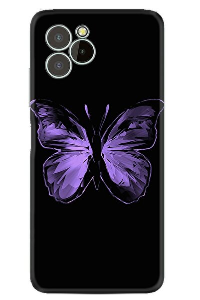 oukitel C21 Pro Kılıf Resimli Desenli Silikon Platinium Series Black Butterfly 1879