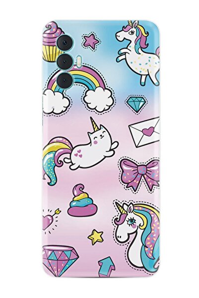 TECNO Spark 8 Pro Kılıf Silikon Desen Özel Seri Unicorn Mektup 1800