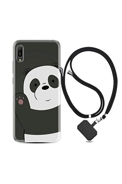 Kılıfland Huawei Y6 2019 Kılıf Silikon Desen Boyun Askılı Hello Panda 1709