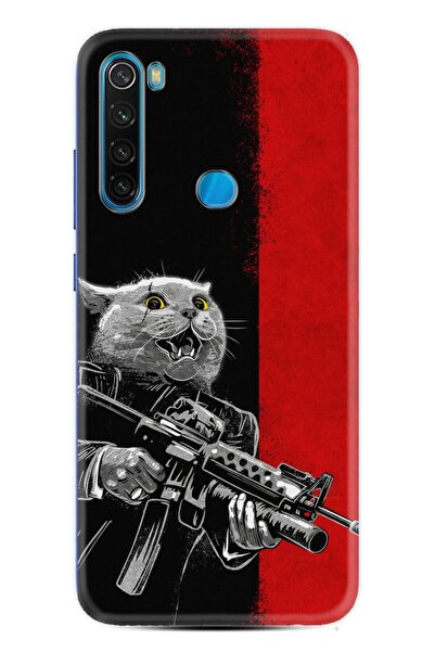 Kılıfland Xiaomi Redmi Note 8 Kılıf Silikon Desen Exclusive Çılgın Kedi 1674
