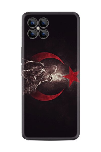 omix X600 Kılıf Resimli Desenli Baskılı Silikon Kılıf Kurt Ve Ay Yıldız 1403