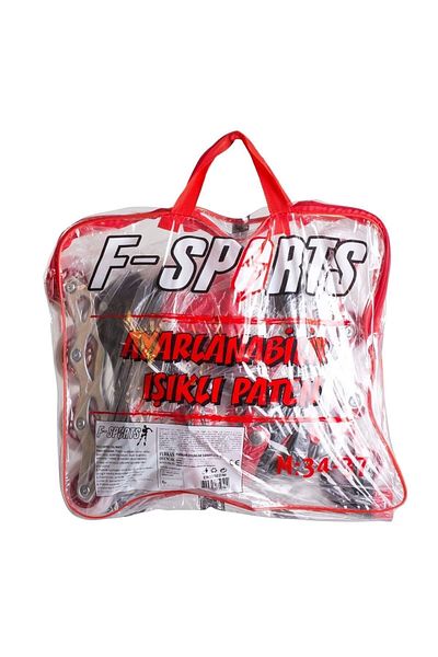 Furkan Toys F-sports الأولسلسلة 2+2 عجلة أمامية قابلة للتعديل مضاءة للتدريب المعدني على التزلج مع حقيبة هدية