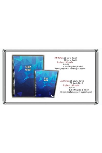 Dikkat Ajans Study Notebook Notebook Set A5 and A4 (WITH STRIPES)