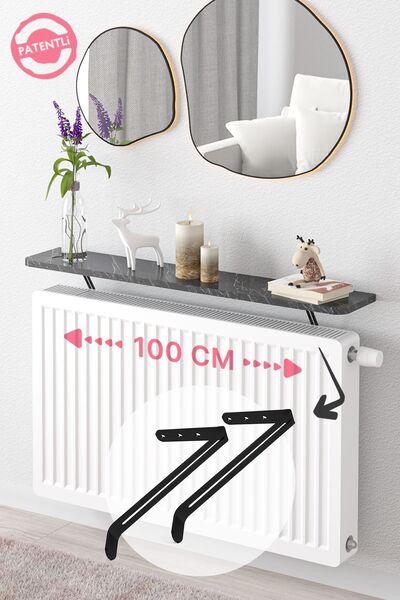 lefty Petek Üstü Uçan Raf Dresuar Kalorifer Peteği Rafı 100 X 18 Cm Bendir Si...