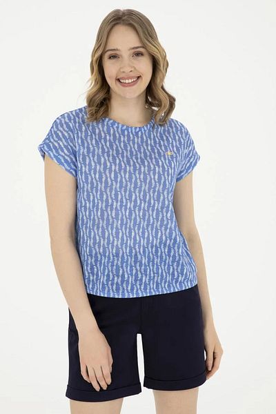 U.S. Polo Assn. Tricou pentru femei cu gât crew - G082SZ011.000.1825251 DMLS