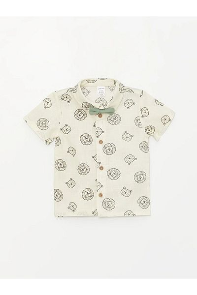 LC Waikiki LCW baby Short Sleeve Printed Baby Boy Shirt and Shorts 2 Pieces Set