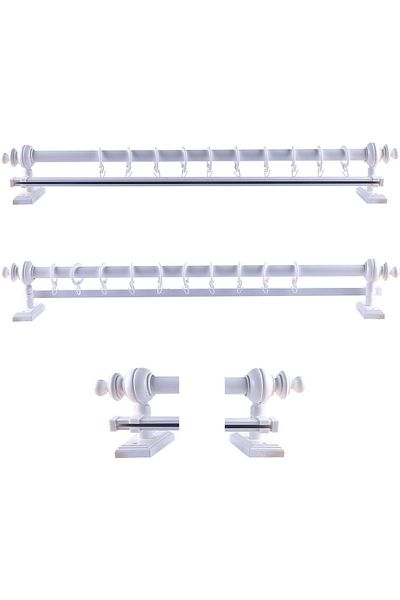 MGEStore Single Track Wooden Rustic Curtain Hanger 200 Cm