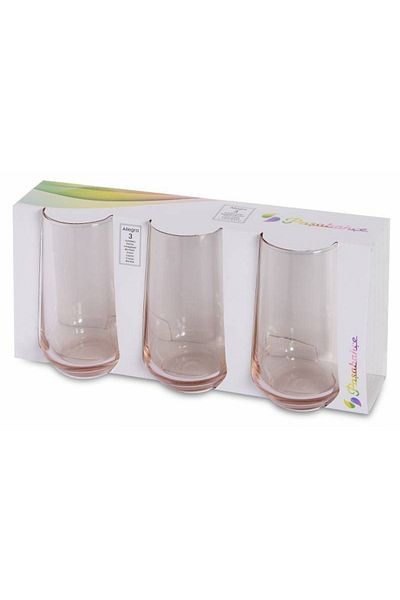 Paşabahçe 470 Cc 3-Piece Allegra Water Glass - Pink