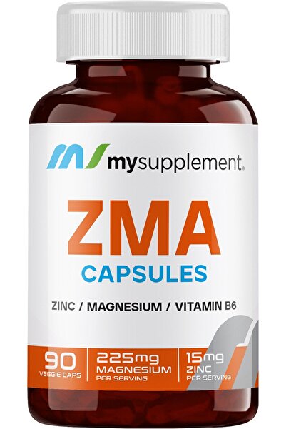 MYSUPPLEMENT ZMA Bitkisel Veggie Kapsül | Çinko + Magnezyum + B6 Vitamin – 90 Kapsül