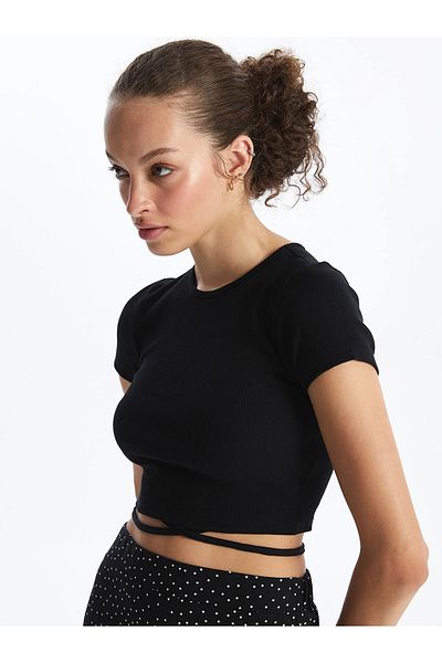 LC Waikiki __cs__ Dámský Crop XSIDE - Crew Neck, Krátký rukáv