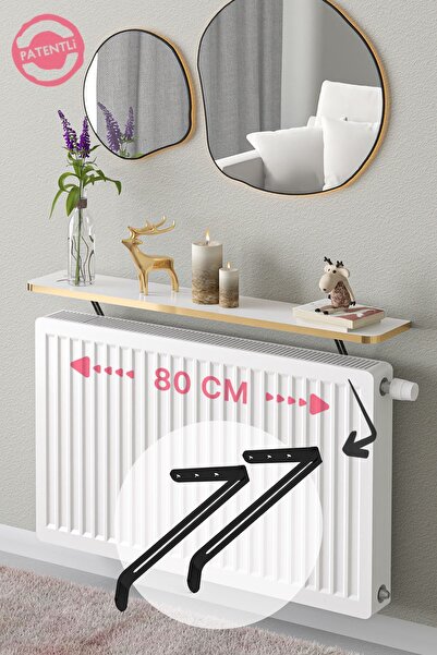 lefty Montajsız Petek Üstü Uçan Raf Dresuar Kalorifer Peteği Rafı Kitaplık 80...