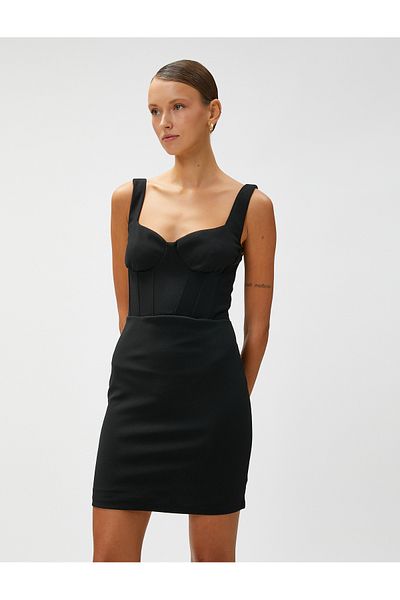 Koton Srdíčkový výstřih Mini Invitation Dres Slim Cut