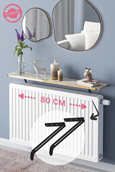 lefty Montajsız Petek Üstü Uçan Raf Dresuar Kalorifer Peteği Rafı Kitaplık 80...