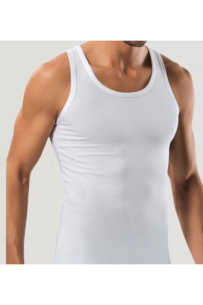 marufshop Men's Slim Fit Lycra Combed Cotton Sports Undershirt - 1 Piece