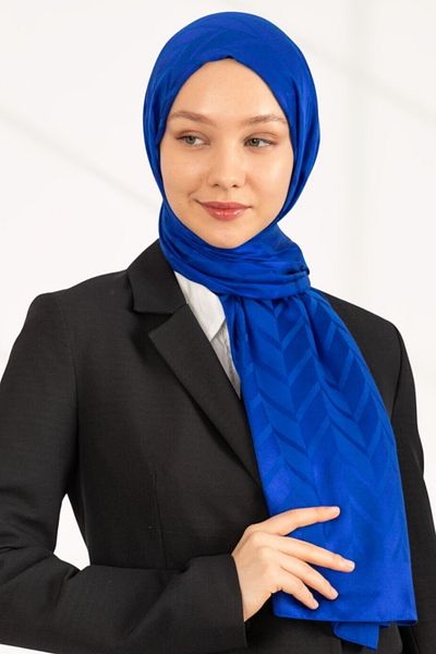 hijabchi Σειρά Jacquard Zigzag - Saks Blue