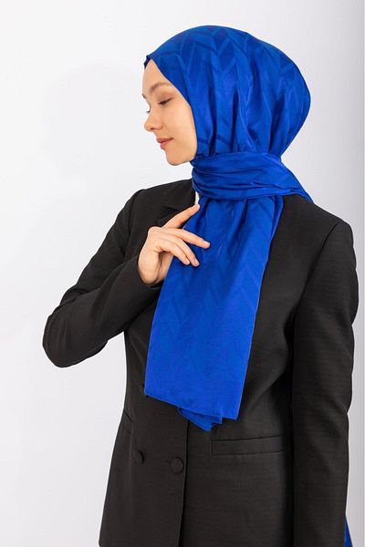 hijabchi Σειρά Jacquard Zigzag - Saks Blue