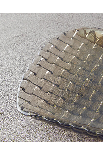 English Home Alvin Anthracite Glass Boat Plate - 40x18 cm