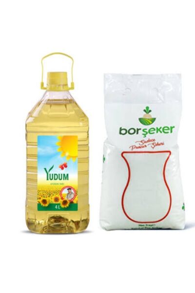 BOR ŞEKER 4 Litre Yudum Sıvı Ayçiçek Yağı & 5 Kilo Toz Şeker