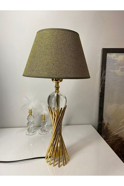 asellus Misbah Twist Lampshade Table Lamp Crystal Glass Gold Plated, Lampshade