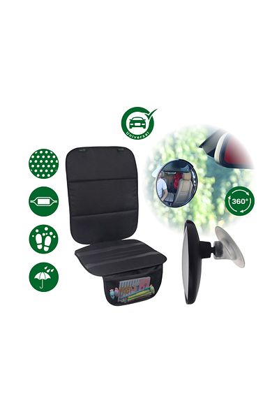 Been Baby Rearview Mirror + Car Seat Protector Set