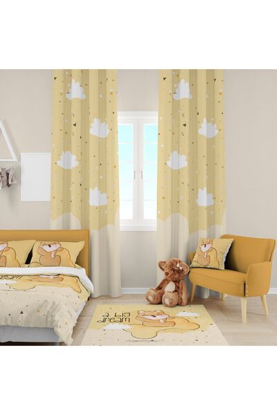 EVSEHOMES Cute Dog Children's Room Suit (Phone Curtain - Beddeck and Pillow -...