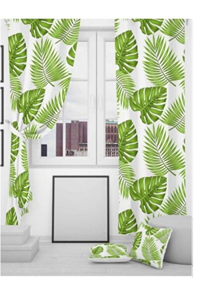 EVSEHOMES Evsehome Frunze Verde Deschis Fundal Bucătărie Cortina cu o singură...