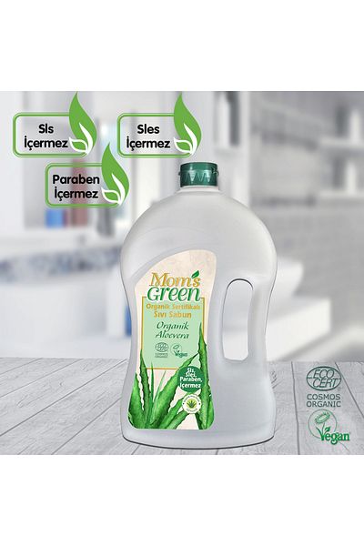 Mom's Green Set of 2 Organic Certified Liquid Soap - Organic Aloe Vera 1500 Ml+ 500 Ml