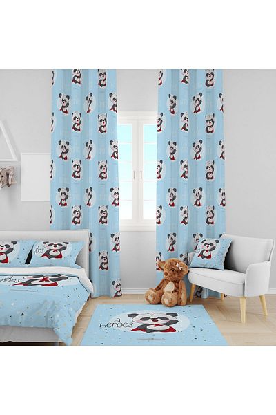 EVSEHOMES MULTI HERO PANDA DIGITAL PRINTING SINGLE WING PHONE CURTAIN