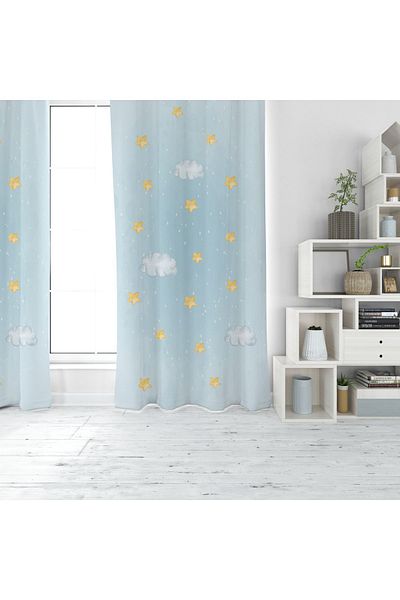 EVSEHOMES Cloud Star Digital Printing Single Wing Fon Curtain