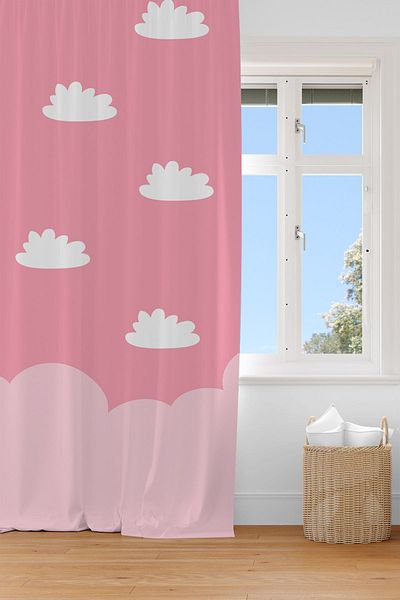 EVSEHOMES Cloud Digital Printing Single Wing Fon Curtain