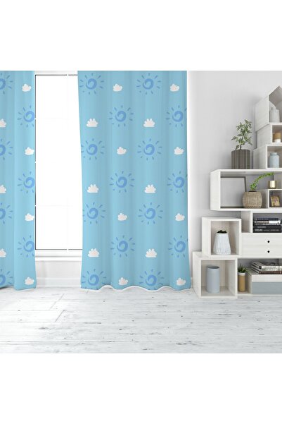 EVSEHOMES Облачно-слънчево цифрово отпечатване на еднокрилен фон за завеса