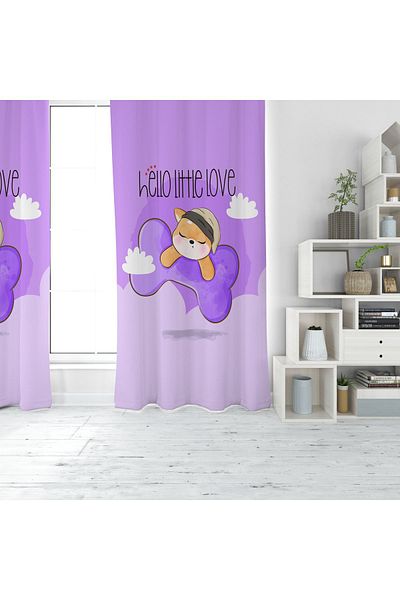 EVSEHOMES Ψηφιακή εκτύπωση Sleeping Dog Κουρτίνα μονής φτερού