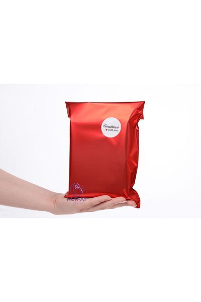HUR-AY PACK 12X17 cm Lux Red Metallized Gift Bag / Luxury Gift Package / 10 Pieces