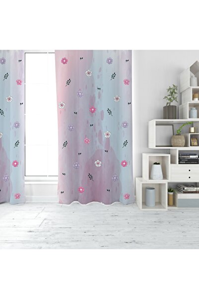 EVSEHOMES ÇİÇEKLİ DİJİTAL BASKI TEK KANAT FON PERDE