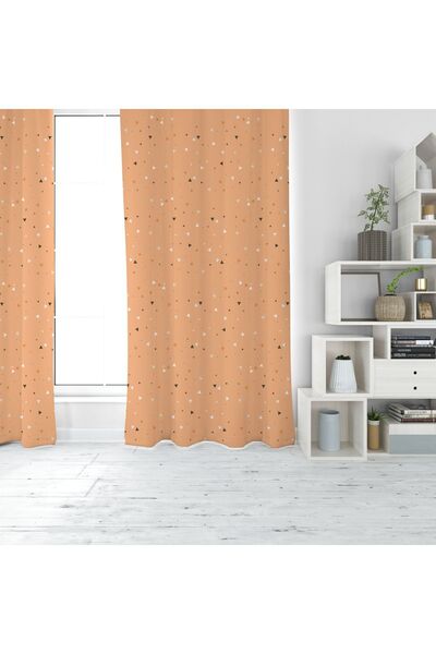 EVSEHOMES GEOMETRİK DESEN DİJİTAL BASKI TEK KANAT FON PERDE