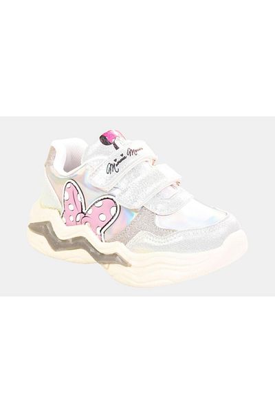 Mickey Mouse Girl's Lighted Silver Sneakers / Ellaboni Minnie Sneakers