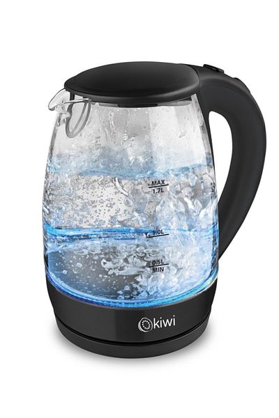 Kiwi 220 - 240 V Kk 3328 Black Glass Kettle - 2 Years, 2200 W