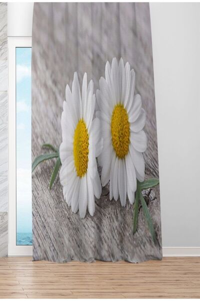 EVSEHOMES Evsehome Daisy Living Room Single Wing Background Curtain