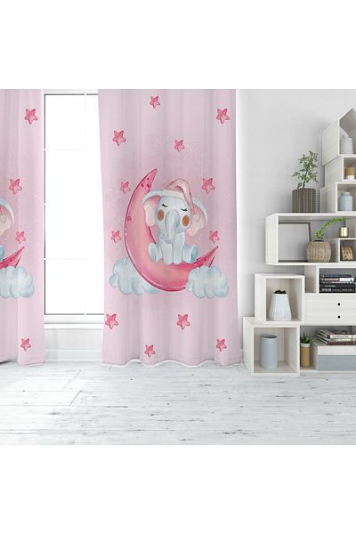 EVSEHOMES Elephant in the Lord Digital Printing Single Wing Fon Curtain