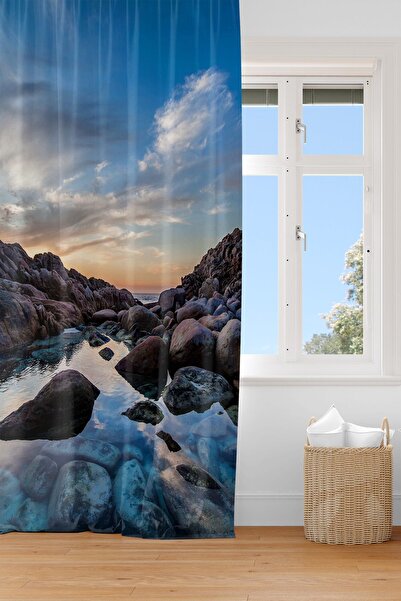 EVSEHOMES КАМ'ЯНИЙ ПЕЙЗАЖ ЦИФРОВИЙ ДРУК ОДНОКРИЛЬНА ФОНОВА ШТОРКА