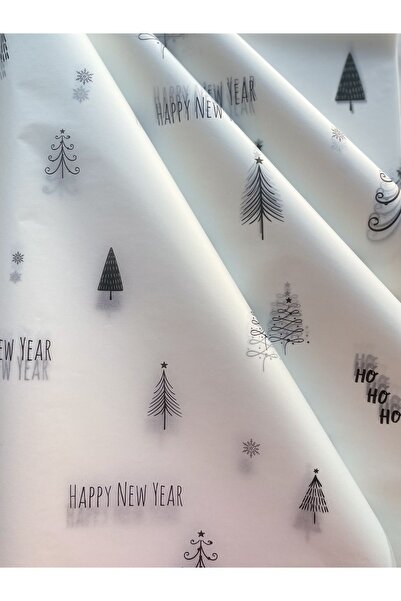 eylülün etiket fabrikası Hârtie Pelur imprimată neagră cu tematică de Anul Nou - 50 de bucăți